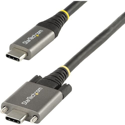 StarTech.com Câble USB C 10Gbps 1m à Verouillage par Vis Latérale - Câble USB 3.1/3.2 Gen 2 Type-C - 100W/5A Power Delivery, DP Alt Mode, Cordon USB-C à Double Vis de Fixation (USB31CCSLKV1M) -...