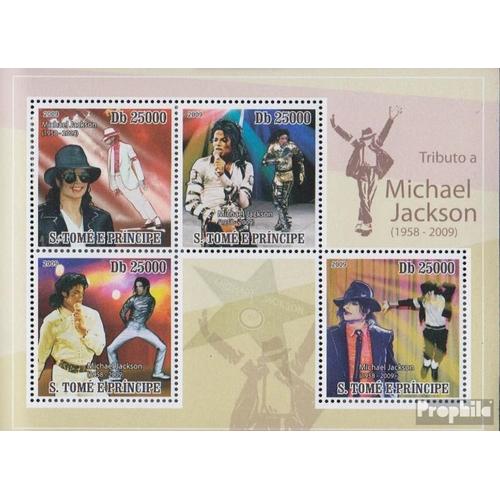 Sao Tome E Principe 4165-4168 Feuille Miniature (Complète Edition) Neuf Avec Gomme Originale 2009 Mort De Michael Jackson