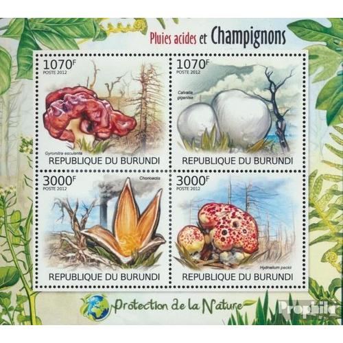 Burundi 2530-2533 Feuille Miniature (Complète Edition) Neuf Avec Gomme Originale 2012 De Sauren Pluie Ecosystèmes Champignons