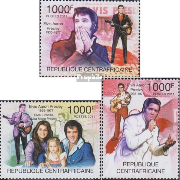 Afrique Centrale République 3152-3154 (Complète Edition) Neuf Avec Gomme Originale 2011 Elvis Presley