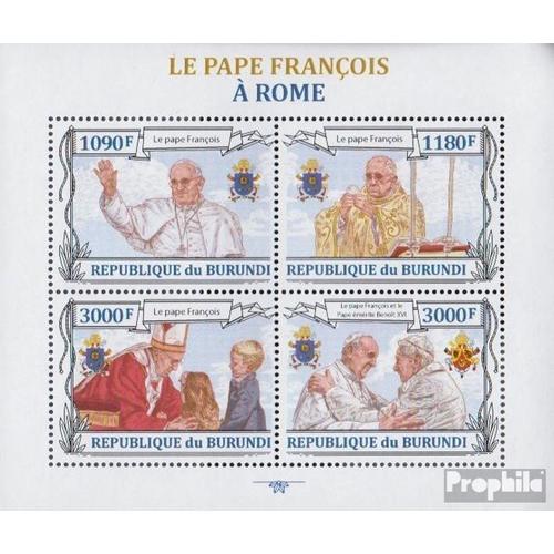 Burundi 3178-3181 Feuille Miniature (Complète Edition) Neuf Avec Gomme Originale 2013 Pape François