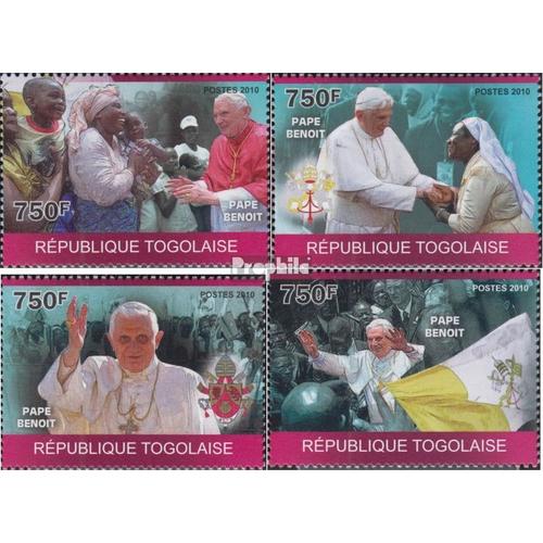 Togo 3554-3557 (Complète Edition) Neuf Avec Gomme Originale 2010 Pape Benoît Xvi