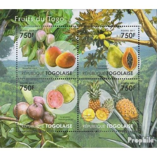 Togo 4112-4115 Feuille Miniature (Complète Edition) Neuf Avec Gomme Originale 2011 Fruits