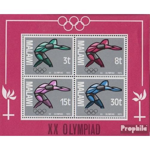 Malawi Bloc 28 (Complète Edition) Neuf Avec Gomme Originale 1972 Jeux Olympiques Été