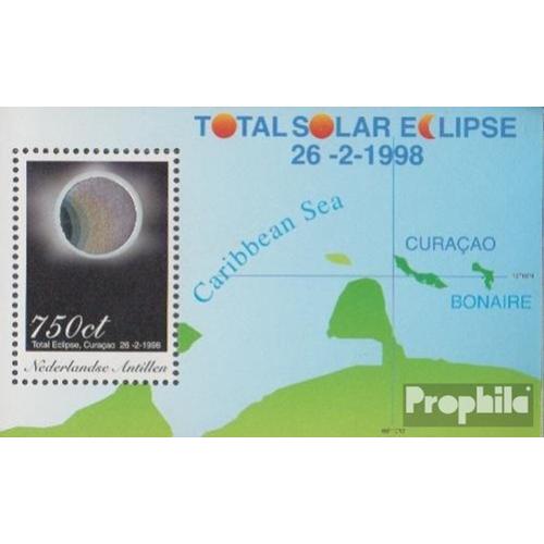 Néerlandais Antilles Bloc 47 (Complète Edition) Avec Hologrammfolie Neuf Avec Gomme Originale 1998 Sonnenfinsterniß