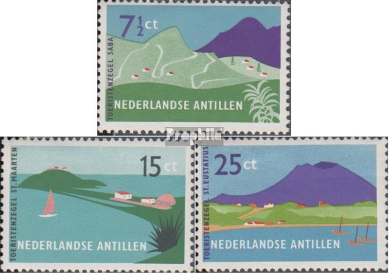 Néerlandais Antilles 57-59 (Complète Edition) Avec Charnière 1957 Tourisme