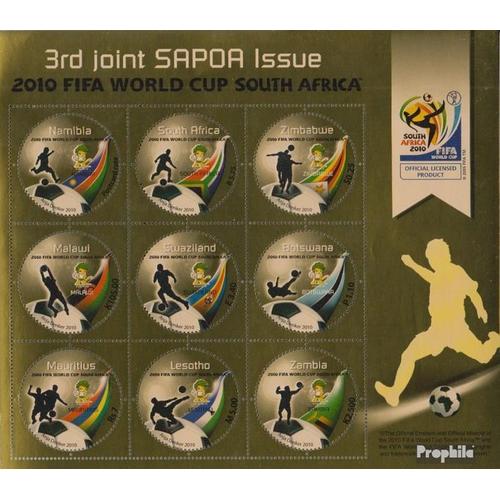 Swasiland 820klb Ii Feuille Miniature (Complète Edition) 9 Différents Pays Neuf Avec Gomme Originale 2010 Football Monde Afrique Du Sud