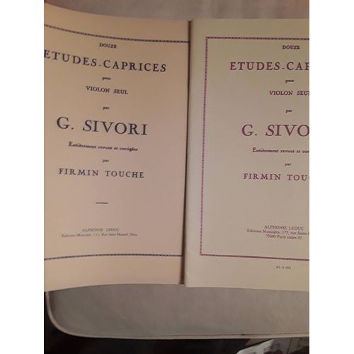 Douze Études Caprices Pour Violon Seul G Sivori Firmin Touche Leduc