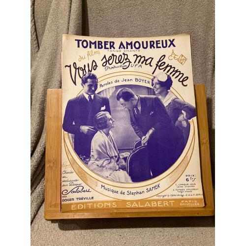 Sabek & Boyer Tomber Amoureux Film Vous Serez Ma Femme Partition Chant Piano