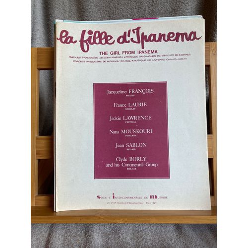 Vinicius De Moraes La Fille D'ipanema Partition Chant Piano Accords Sim