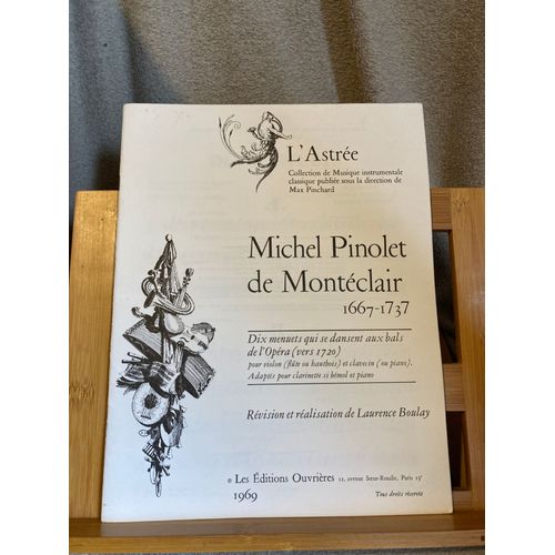M. Pinolet De Montéclair Dix Menuets Partition Clarinette Piano Ed. Ouvrières