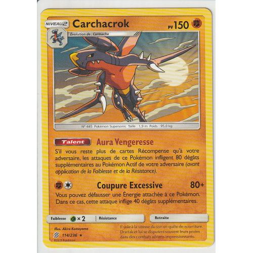 Carte Pokemon - Carchacrok - 114/236 - Rare - Harmonie Des Esprits