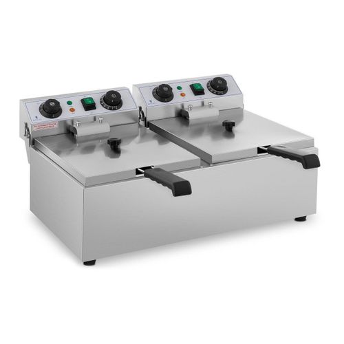 Friteuse Électrique Professionnelle Restaurant 2 X 10 Litres Minuterie Helloshop26 14_0001785