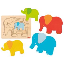 Puzzle À Couches Eléphant 5 Éléments - Goki