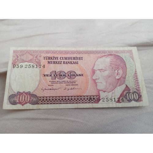 Billet 100 Lirasi Turquie