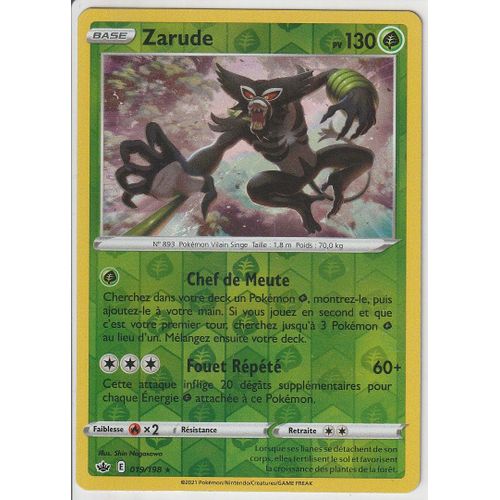 Carte Pokemon - Zarude - 019/198 - Holo-Reverse - Épée Et Bouclier 6 - Règne De Glace - Eb6 - Vf