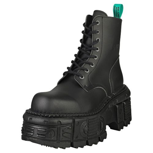 New Rock Imperfect With Laces M-mili084 Mixte Adulte Bottes Plate-forme Noir