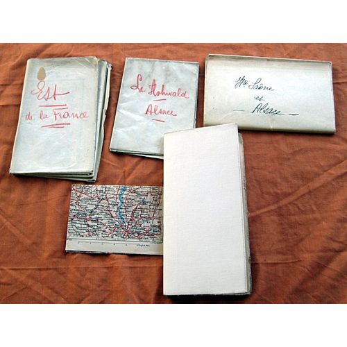Lot De 5 Cartes Routières Anciennes. Alsace / Haute-Saône / Est De La France.