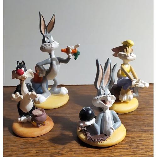 Lot De 4 Figurines Warner Bros - 1998 : Bugs Bunny Et Sylvestre