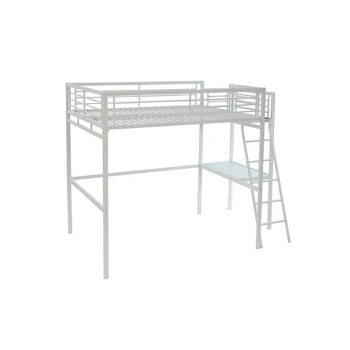 Lit Mezzanine Casual Ii - 140 X 190 Cm - Plateforme Bureau - Blanc