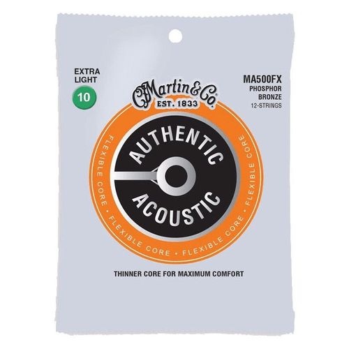 Martin Ma500fx - Jeu De 12 Cordes Phosphore Bronze Flexible Core - Extra Light 10-54 / 10-27