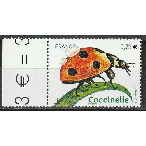 Coccinelle, Série Nature De France. Insecte De Nos Jardin. 2017 N° 5147 Avec Bord De Feuille Neuf**.