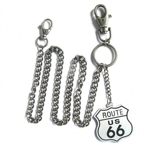 chaine de portefeuille route 66 métal biker rock roll usa