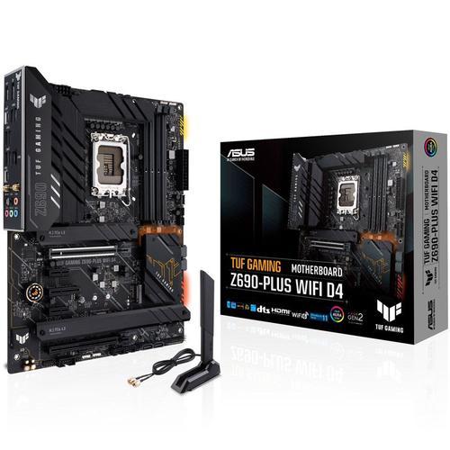 ASUS TUF GAMING Z690-PLUS WIFI D4 - Carte-mère - ATX - Socket LGA1700 - Z690 Chipset - USB-C Gen1, USB 3.2 Gen 1, USB 3.2 Gen 2, USB-C Gen 2x2 - 2.5 Gigabit LAN, Wi-Fi 6, Bluetooth - carte...