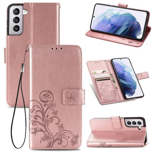 Advansia Coque Pour Samsung Galaxy S21 Plus Or Rose [Fleur De Lys]