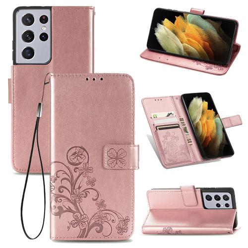 Advansia Coque Pour Samsung Galaxy S21 Ultra Or Rose [Fleur De Lys]