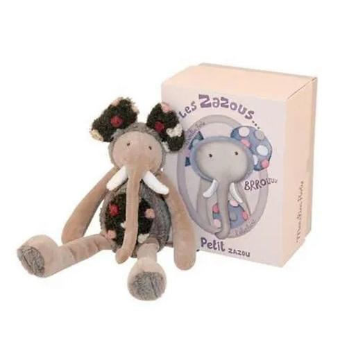 Moulin Roty Peluche Eléphant Grrrr Collection Les Zazous Pantin 25 Cm Bébé Fille Garçon En Boite Cadeau