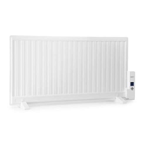 Oneconcept Wallander Radiateur À Bain D'huile Ultra Plat - Montage Mural Ou Sur Pied - Thermostat - 1000w - Blanc
