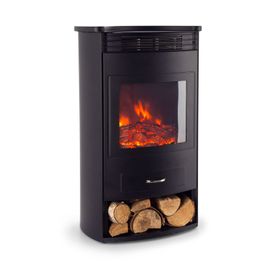 Klarstein Bormio Cheminée Électrique Décorative - Chauffage 950w / 1900w - Thermostat - Noir