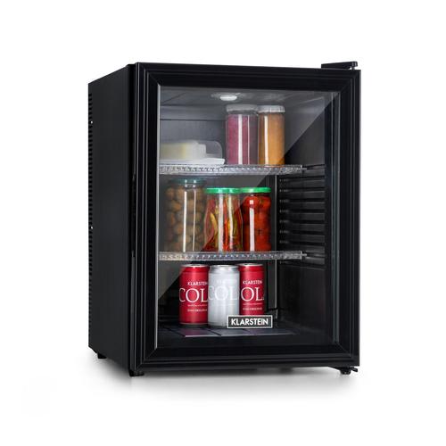 Klarstein Brooklyn 42 mini réfrigérateur 42 L - porte verre - deisgn noir avec intérieur noir