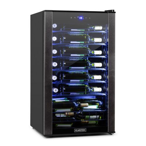 Klarstein Vinomatica Cave à vin 95 litres / 36 bouteilles - 85w / 42db - température réglable de 4 à 18°c - noir