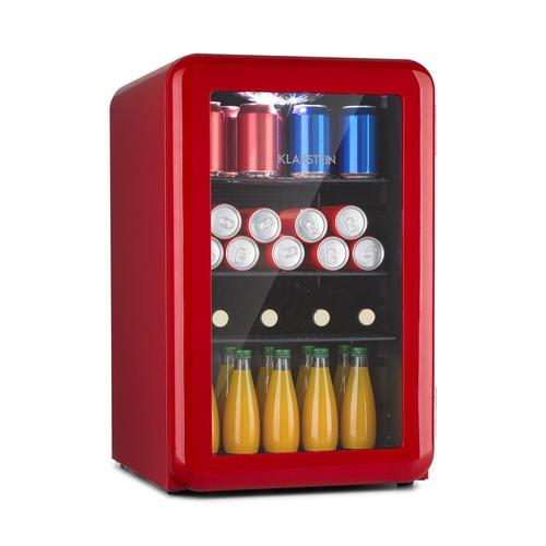 Klarstein Poplife - Réfrigérateur à boissons 70 litres, double porte vitrée - design rétro rouge