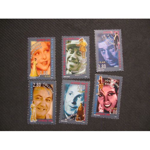 Lot Timbres Série "Personnages Célèbres De La Scène À L'écran" 1994 - Y&t 2897 À 2902