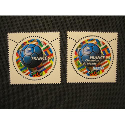 Lot Timbre France 98 (Coupe Du Monde De Football) + France 98 Champion Du Monde - 1998 - Y&t 3139 + 3170