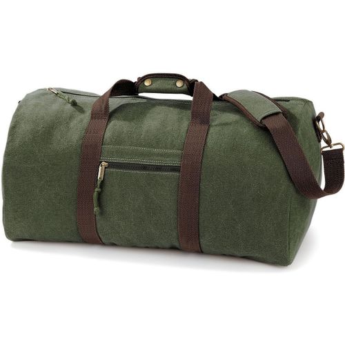 Sac de voyage toile look us? style vintage - vert militaire - QD613