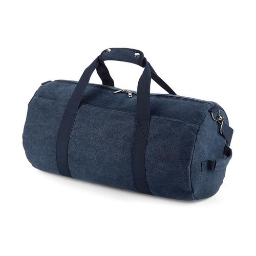 Sac de voyage polochon en toile vintage - BG655 - bleu marine