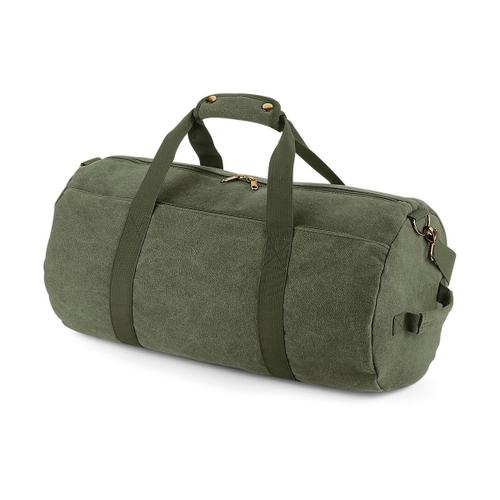 Sac de voyage polochon en toile vintage - BG655 - vert militaire