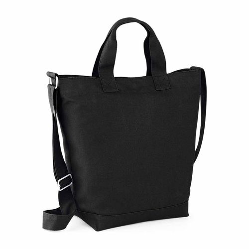 Sac toile en coton - shopping - plage - BG673 - noir