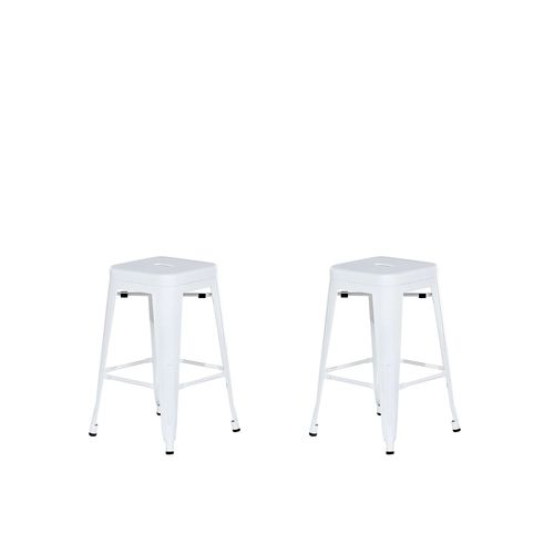 Lot De 2 Tabourets De Bar Cabrillo Métal Blanc