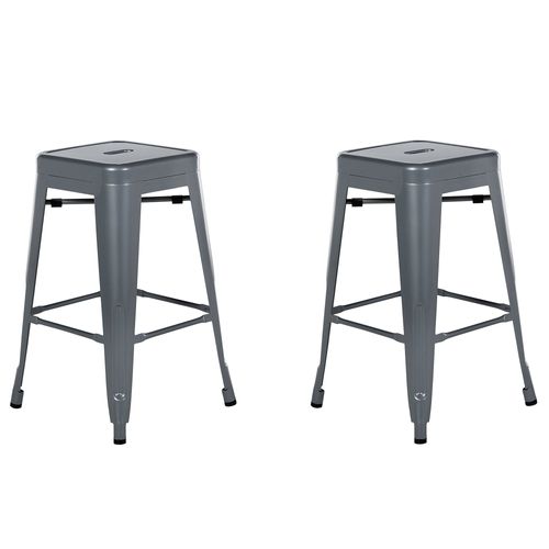Lot De 2 Tabourets De Bar Cabrillo Métal Gris
