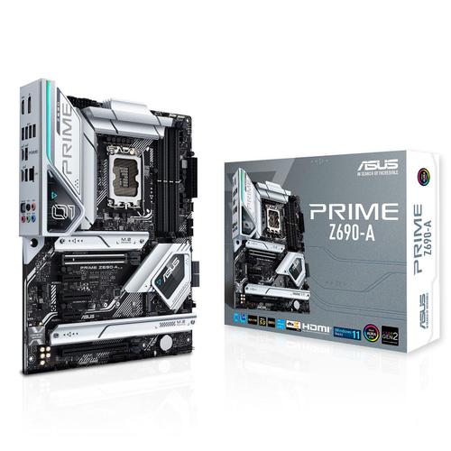 ASUS PRIME Z690-A - Carte-mère - ATX - Socket LGA1700 - Z690 Chipset - USB-C Gen2, USB 3.2 Gen 1, USB 3.2 Gen 2, USB-C Gen 2x2 - 2.5 Gigabit LAN - carte graphique embarquée (unité centrale...