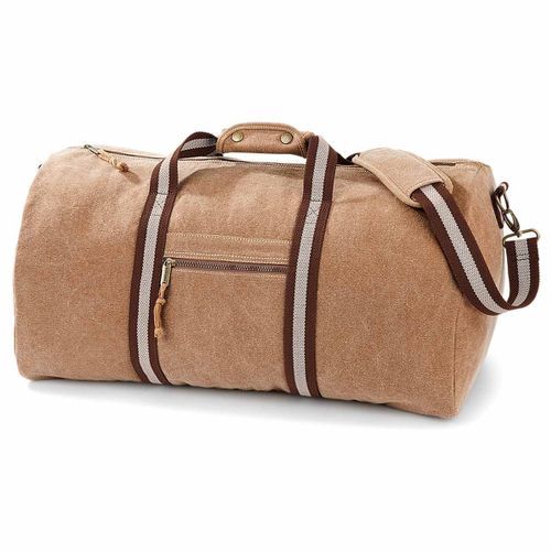 Sac de voyage toile look us? style vintage - BEIGE SAHARA - QD613