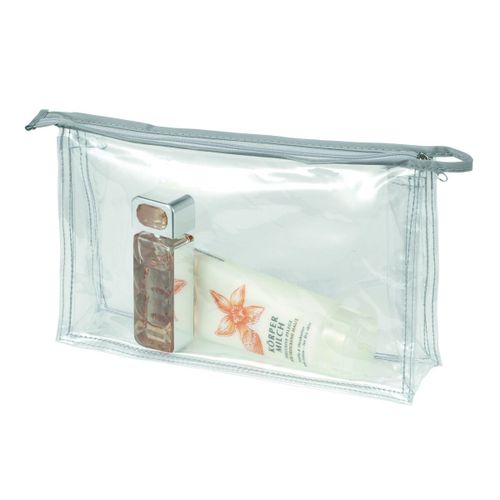 Lot de 3 trousses de toilettes zippées transparentes - 1800177 - maquillage - avion