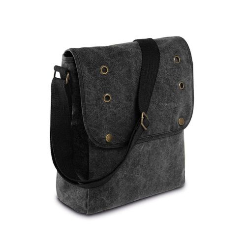 sacoche bandouli?re en toile vintage - KI0302 - noir