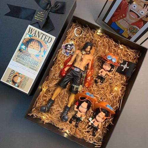 Figurine One Piece - Ace Avec Boîte-Cadeau Cadeau d'Anniversaire Cadeau de  Noël
