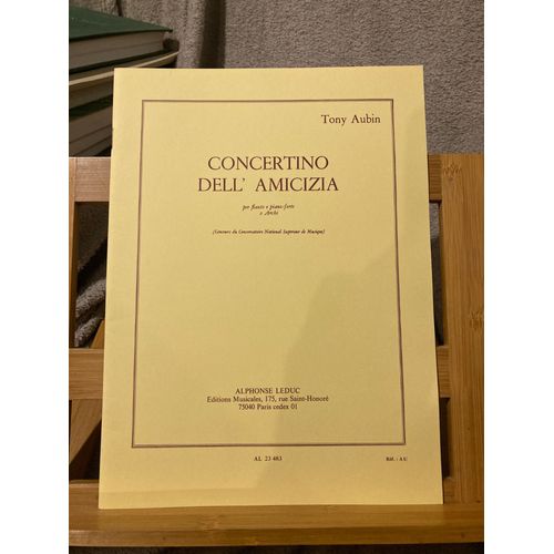 Tony Aubin Concertino Dell Amicizia Partition Flute Piano Éditions Leduc
